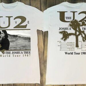 U2 Live Joshua Tree World Tour 1987 Rock Band Fan Gift Graphic 2 Sided T-shit 05